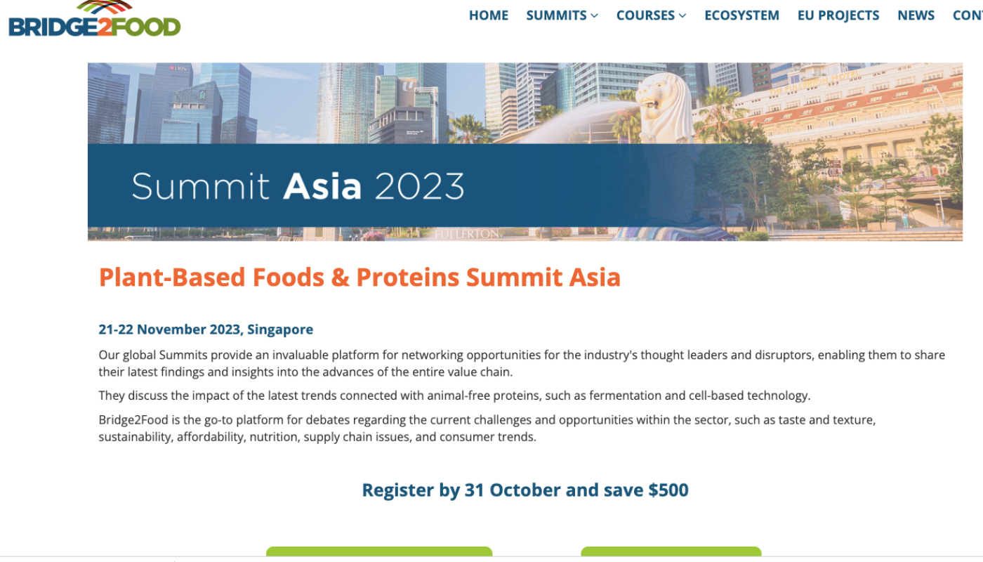 Bridge 2 Foods PB Foods & Proteins Summit Asia